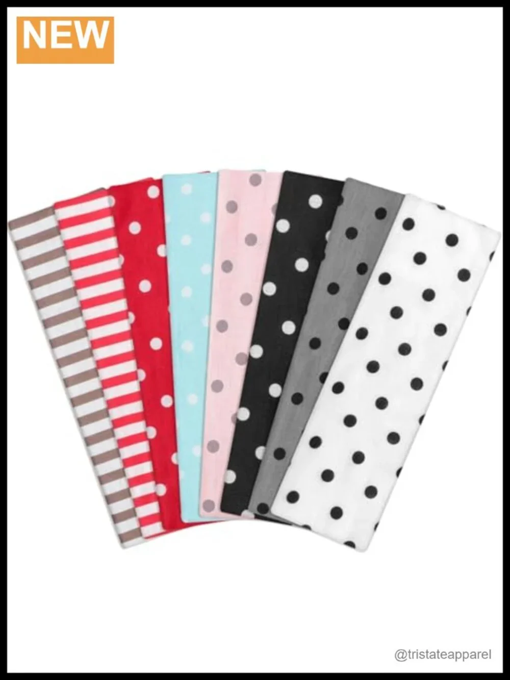 8 Pcs Polka Dot Non-Slip Headbands for Women Y2K Outfits